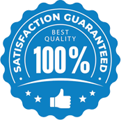 100% satisfaction guarantee badge for GSR Cleaning Services, emphasizing best quality and reliability in commercial cleaning solutions.