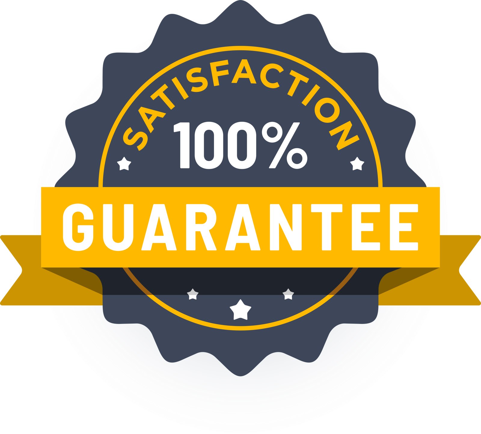 Satisfaction guarantee badge with "100%" text, highlighting GSR Cleaning Services' commitment to quality in commercial cleaning.